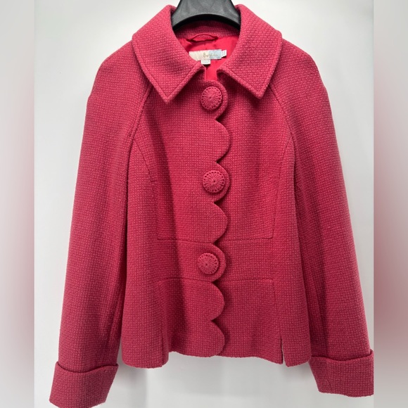 Boden Jackets & Blazers - Boden pink wool blend jacket with scalloped hem size 8